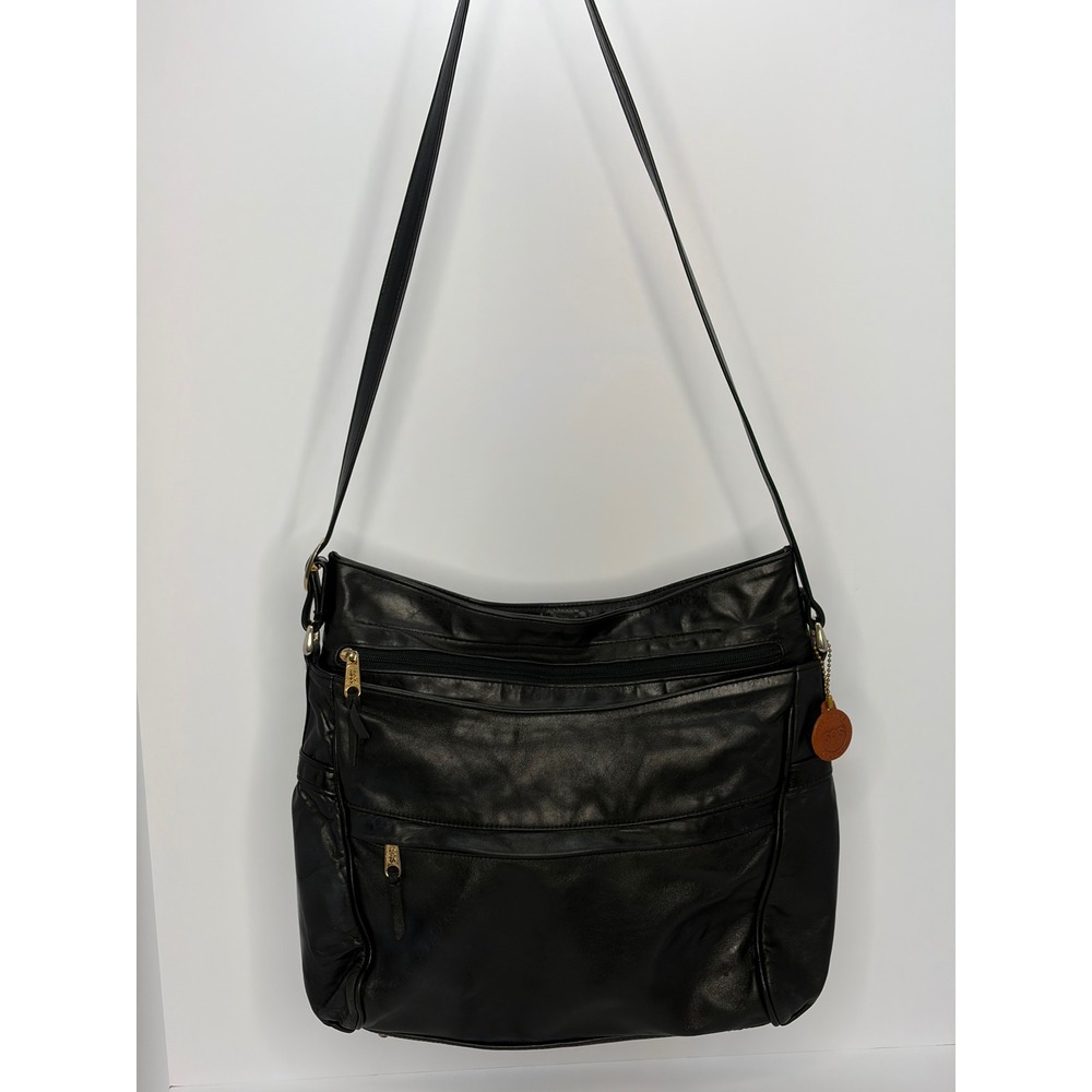 SAS San Antonio Shoemakers Black Leather Crossbody Shoulder Bag Made in USA